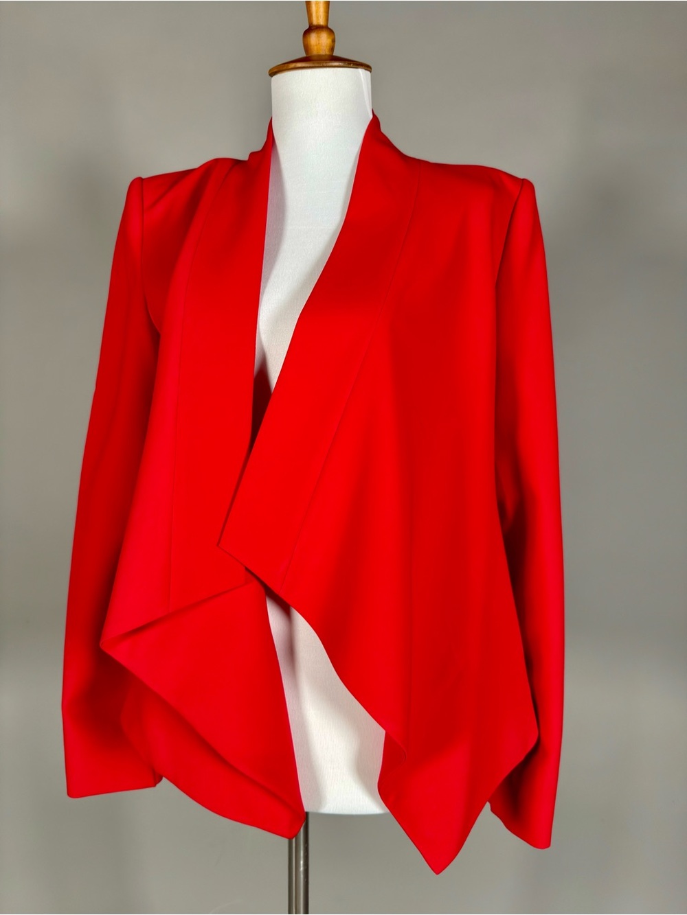 BCBGMaxAzria Red Draped Open-Front Blazer